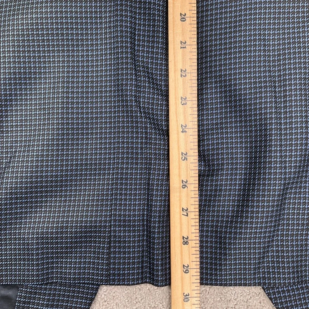 Paolo Vista Blazer Mens 42R Blue Micro Houndstooth Lightweight‎ Italian Luxury